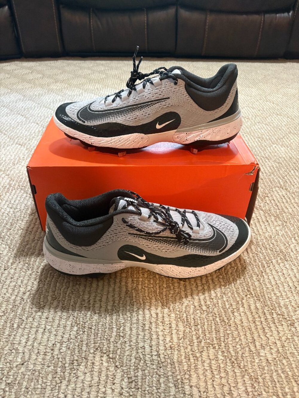 Nike Alpha Huarache Elite 4 Low Men's Size 15 Baseball Cleat Gray DJ6521-004